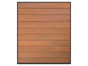 Stapelplank • hoge plank (20 cm) • schuttingset • composiet • teak houtnerfreliëf • antracieten kader• co-extrusie • 180 x 200 cm • volledige privacy