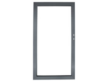 Zelfbouw deur • aluminium frame • antraciet gecoat • voor stapelplanken • variabele breedte en hoogte • incl. hang en sluitwerk