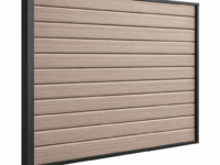 Kunststof schutting privacy vergrijsd bruin