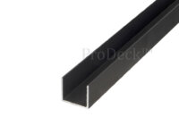 U-profiel • aluminium • antraciet gecoat • 28x25 mm • lengte 200 cm