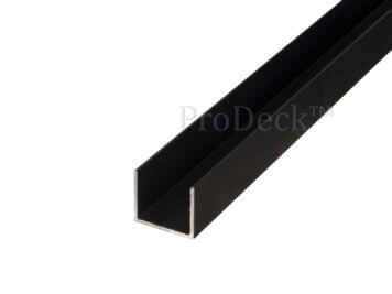 U-profiel • aluminium • zwart gecoat • 28×25 mm • lengte 135 cm