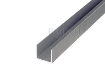 U-profiel • aluminium • grijs gecoat • 28×25 mm • lengte 200 cm
