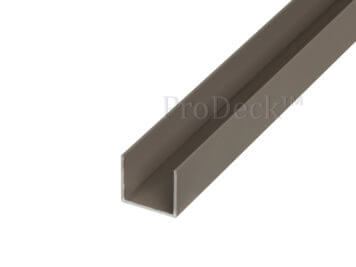 U-profiel • aluminium • vergrijsd bruin gecoat • 28×25 mm • lengte 200 cm