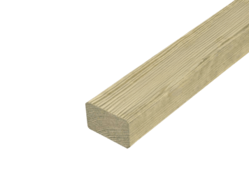 Onderbalk • geïmpregneerd • vuren • 270x7x4,4 cm • FSC • geschaafd met ronde hoeken • levensduur +/- 10 jaar