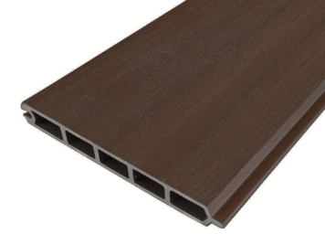 Stapelplank • composiet • walnoot houtnerfreliëf • co-extrusie • extra hoog • 179x20x2,5 cm • zelfbouwschutting