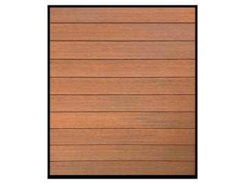 Stapelplank • hoge plank (20 cm) • schuttingset • composiet • teak houtnerfreliëf mat • donkerantracieten kader • co-extrusie • 180 x 200 cm • volledige privacy