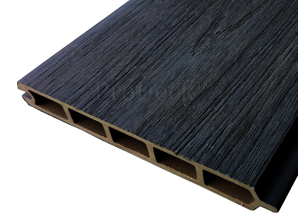 Stapelplank extra hoog antraciet houtnerfreliëf met co extrusie