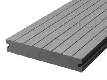 Vlonderplank • ProDeck™ • massief composiet • steengrijs • 400x15x2,0 cm • breedribbel
