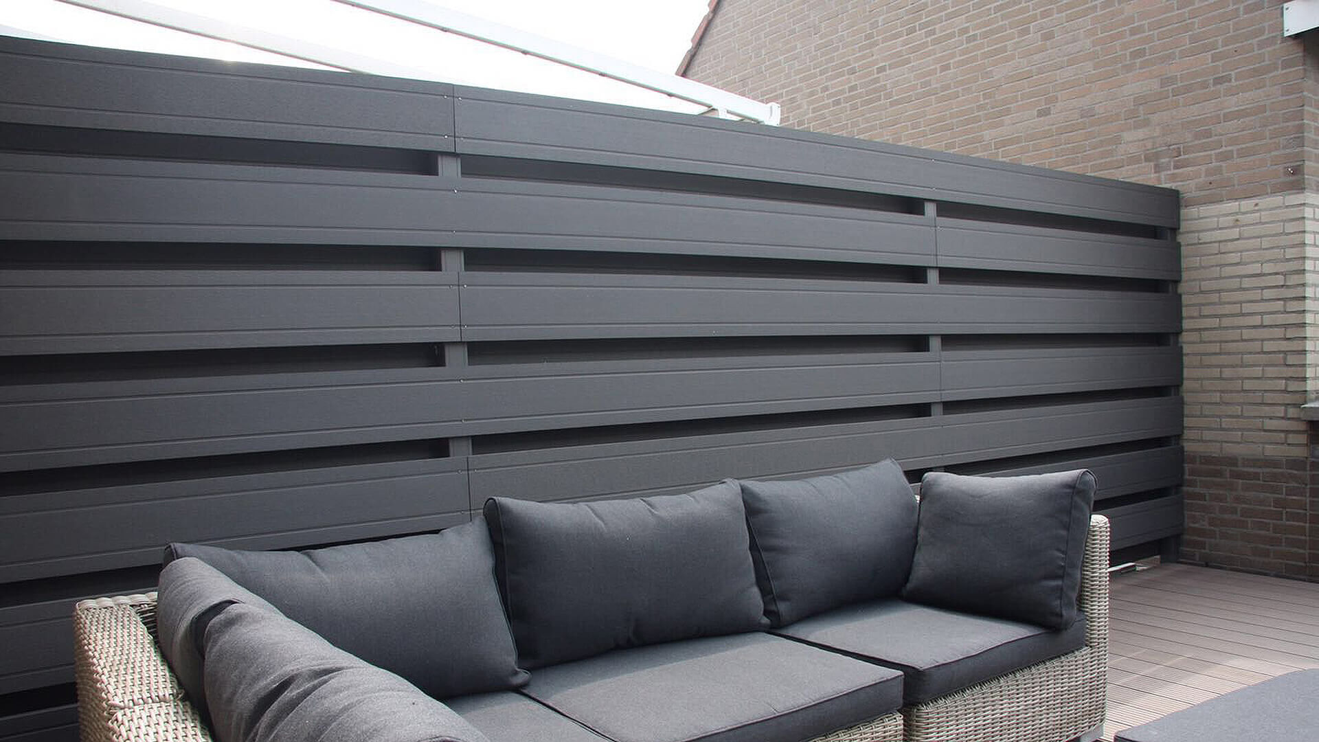 Composieten schuttingplanken • ProDeck™ • antraciet • mate van privacy zelf te bepalen